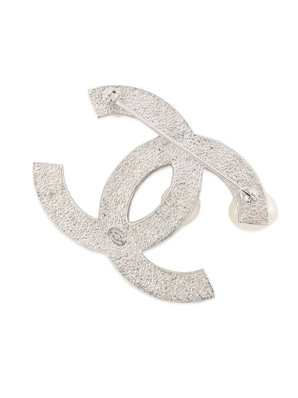 Chanel Brooch CC Logo Rhinestone Faux Pearl Metal 17k